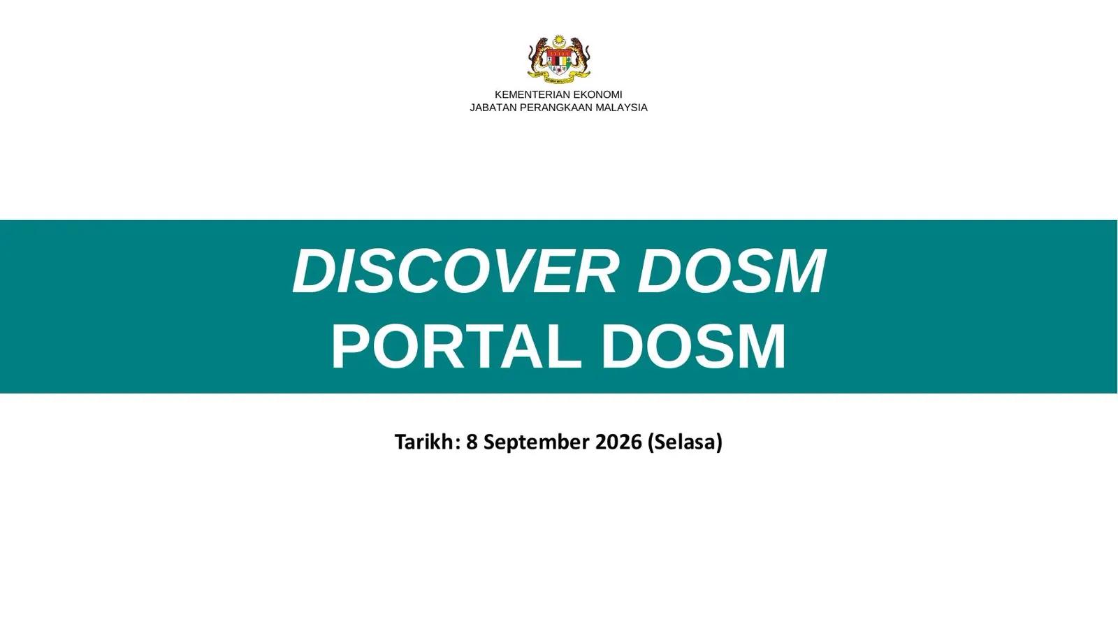 Portal DOSM presentation cover